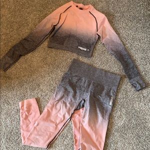 Gymshark pink ombré seamless set